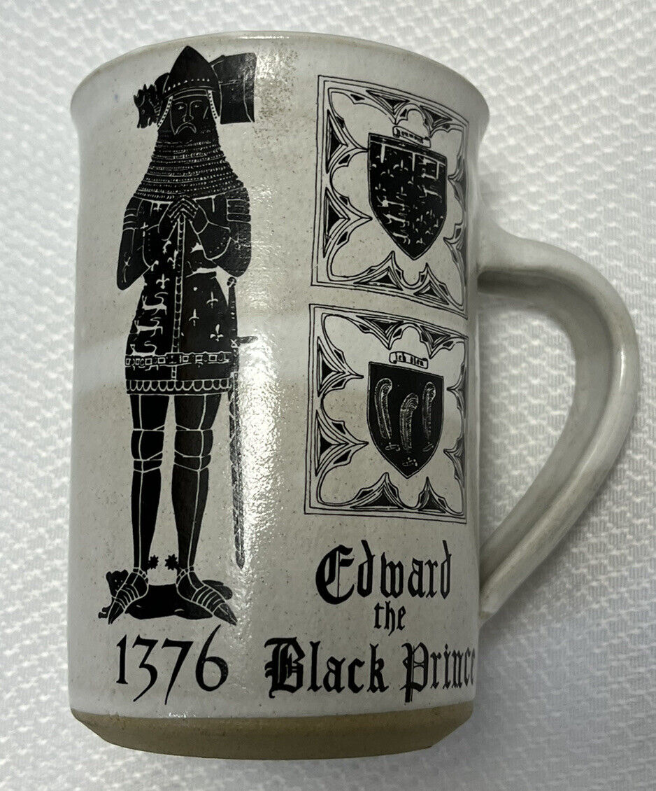 VTG Edward the Black Prince mug Canterbury Pottery ENGLAND - EUC