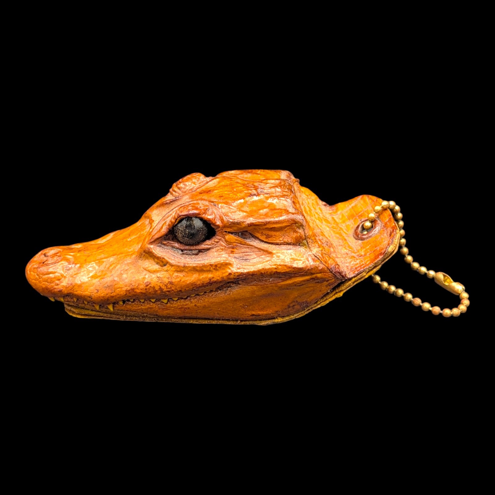 UNIQUE VINTAGE REAL CROCODILE HEAD TAXIDERMY ALLIGATOR REPTILE KEYCHAIN