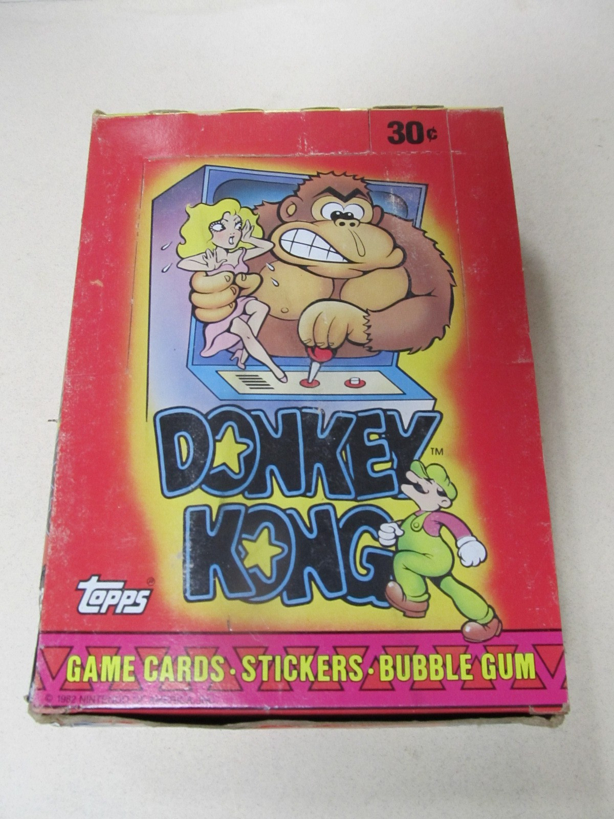 1982 Topps Donkey Kong Wax Box Game Cards 36 Factory Sealed Packs Mario Jumpman