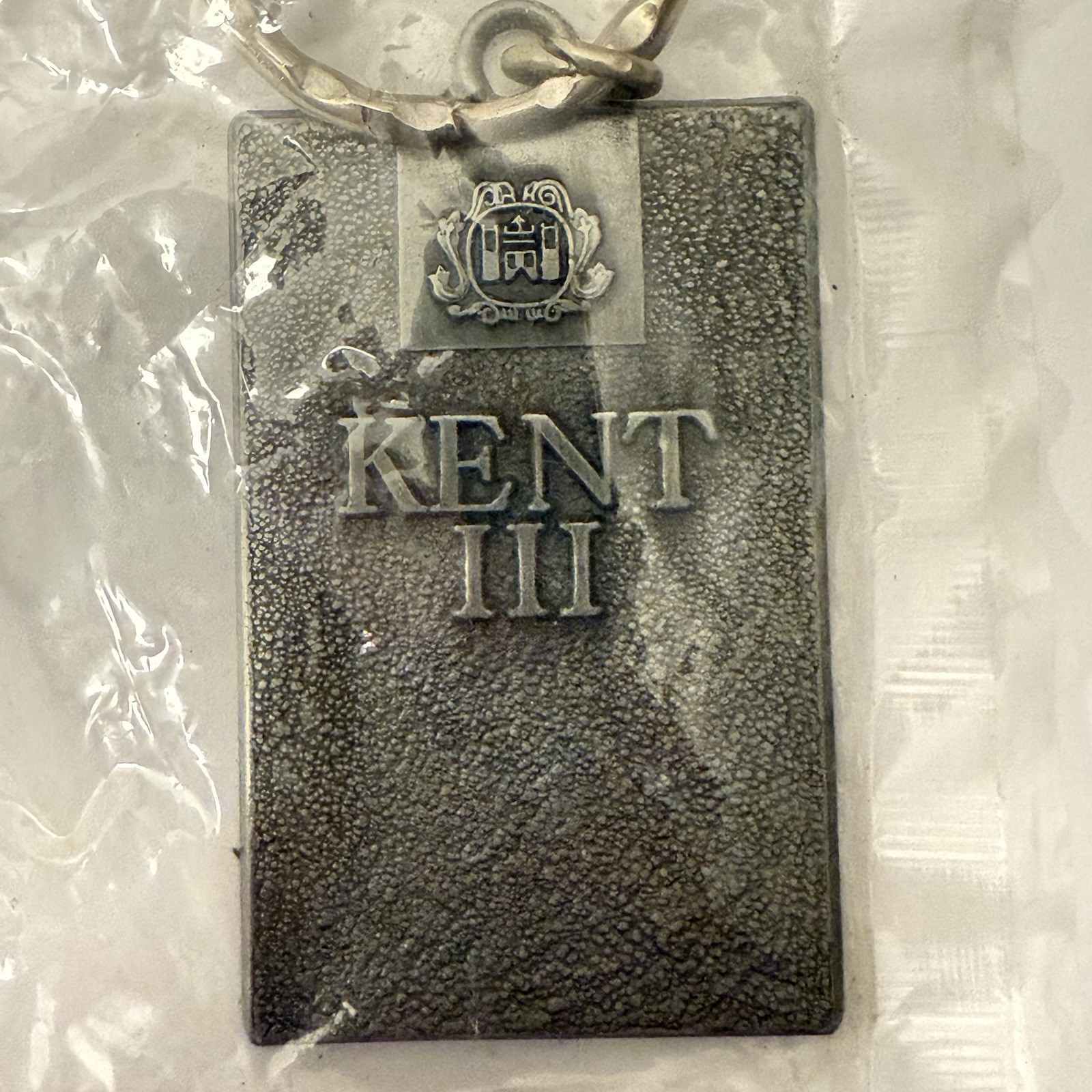 Rare New Vintage 70s Kent III Pewter Advertising Keychain - Still In Original