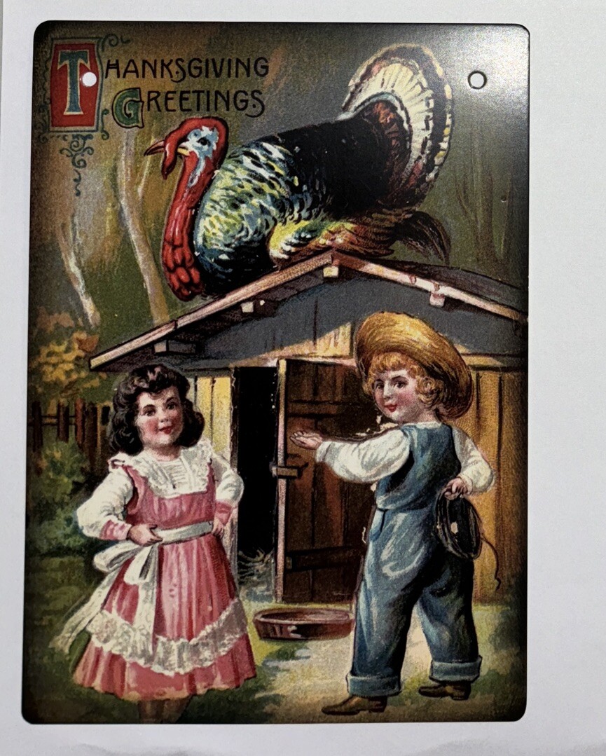 Thanksgiving Wall Decor VINTAGE STYLE Die Cut  5 X 7”