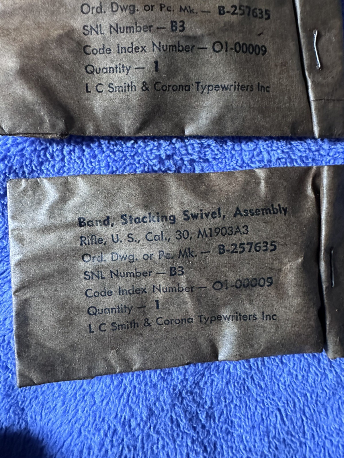 RARE WW2 ORIGINAL PACKAGE 1903A3 SPRINGFIELD  REAR  Barrel BAND WWII USGI