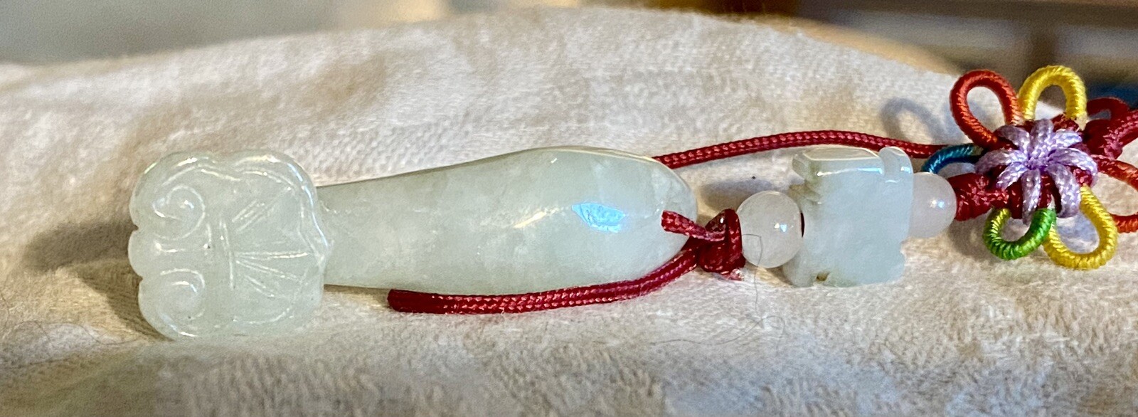 Contemporary Carved Jade Ru Yi Feng Shui For Good Luck And Respect For All