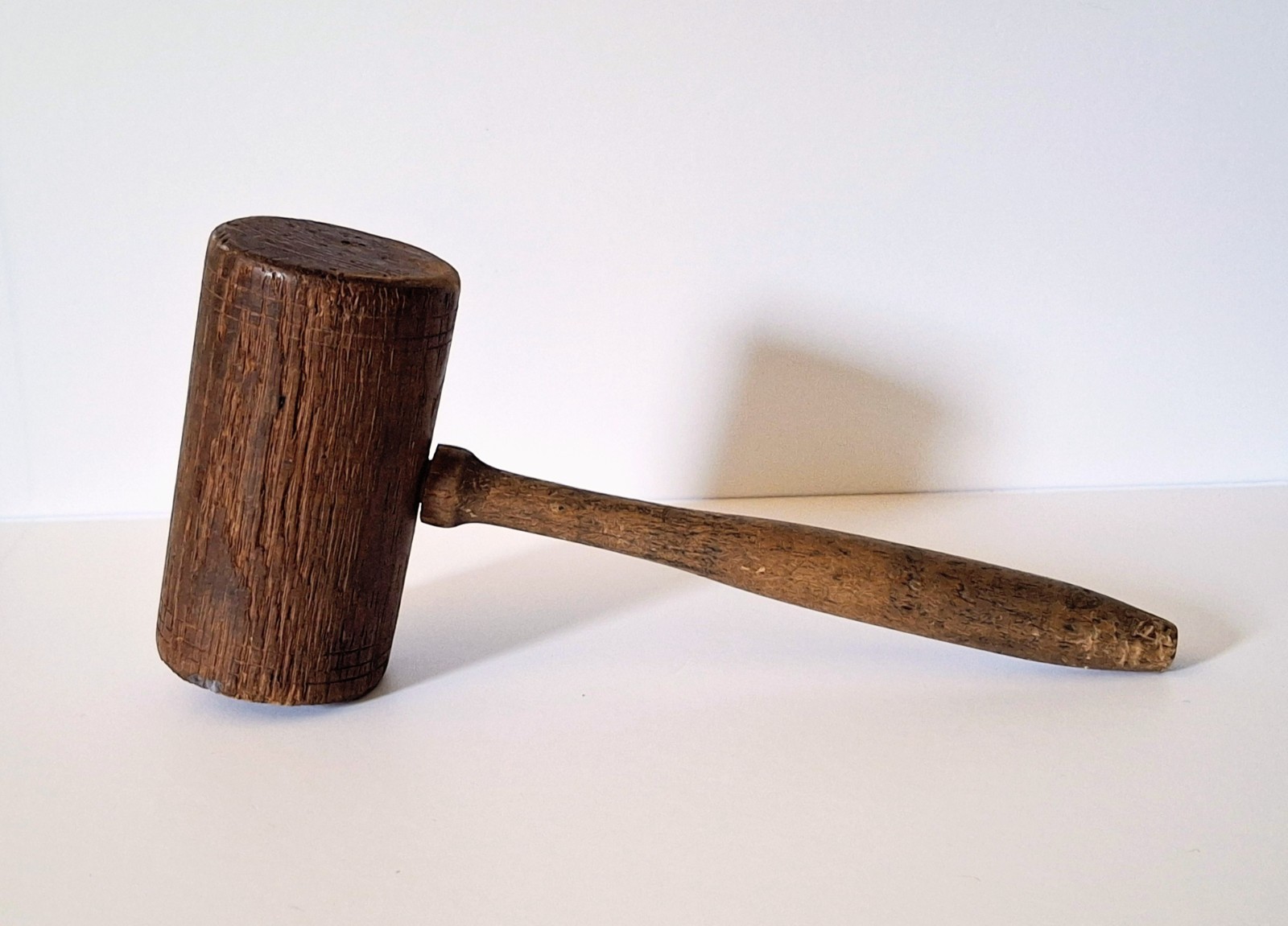 Vintage Primitive Wooden Woodworking Mallet Hand Turned Carpenter Tool Rustic