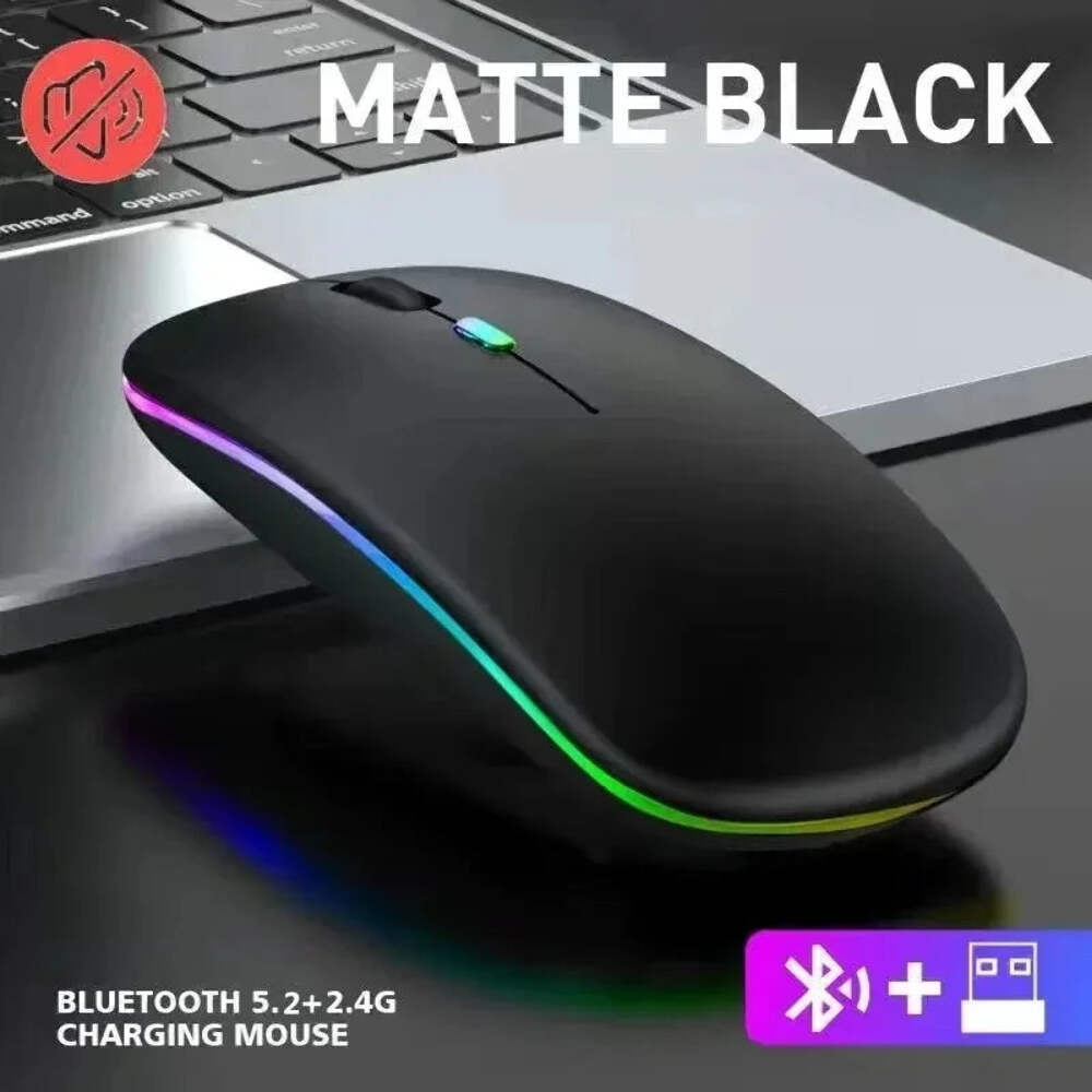 Wireless Mouse Rechargeable Silent LED Backlit Mice PC Laptop Computer Mous 2.4G