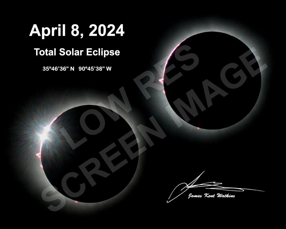 Solar Eclipse Photo April 8, 2024 (Signed 8x10 print)
