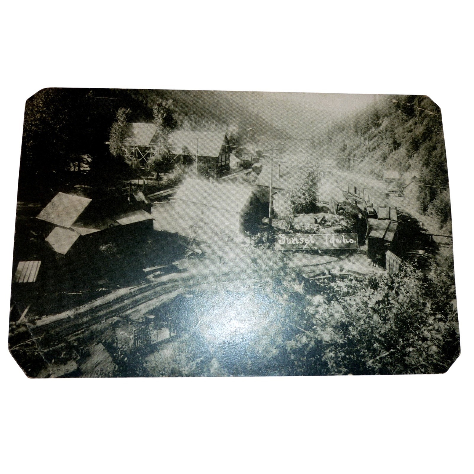 Vintage Sunset Idaho RPPC Real Photo Postcard 1921 Miles City Montana Postmark