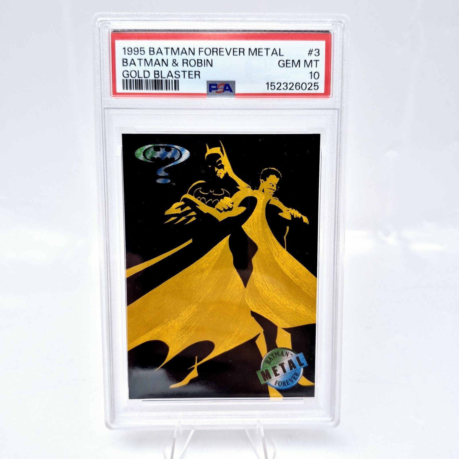 1995 Batman Forever Metal Batman and Robin #3 PSA 10 Gold Blaster Pop 1 1995 Batman Forever Metal Batman and Robin #3 PSA 10 Gold Blaster Pop 1