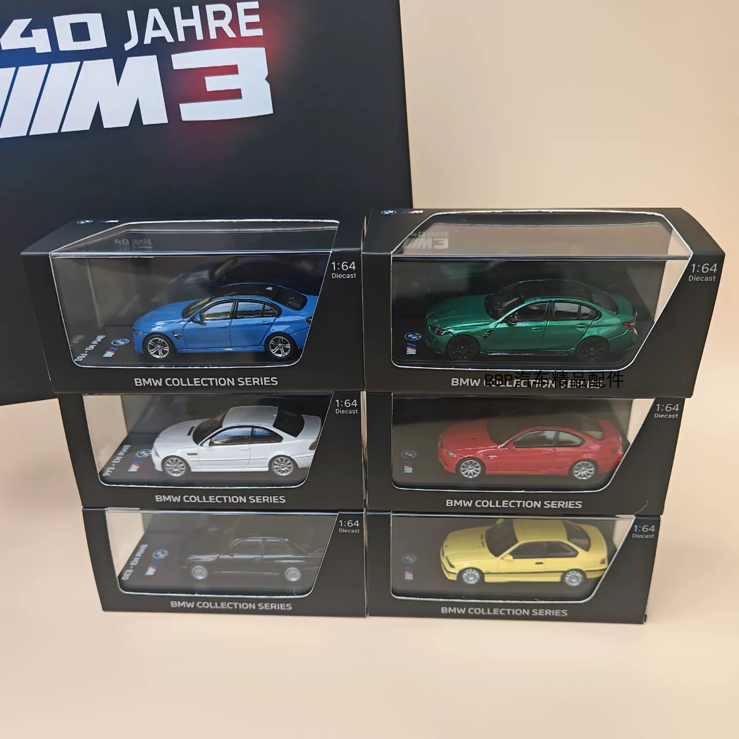 AR box 1/64 BMW M3 Suit 6PCS 40th Commemorative Diecast Model Car Collection