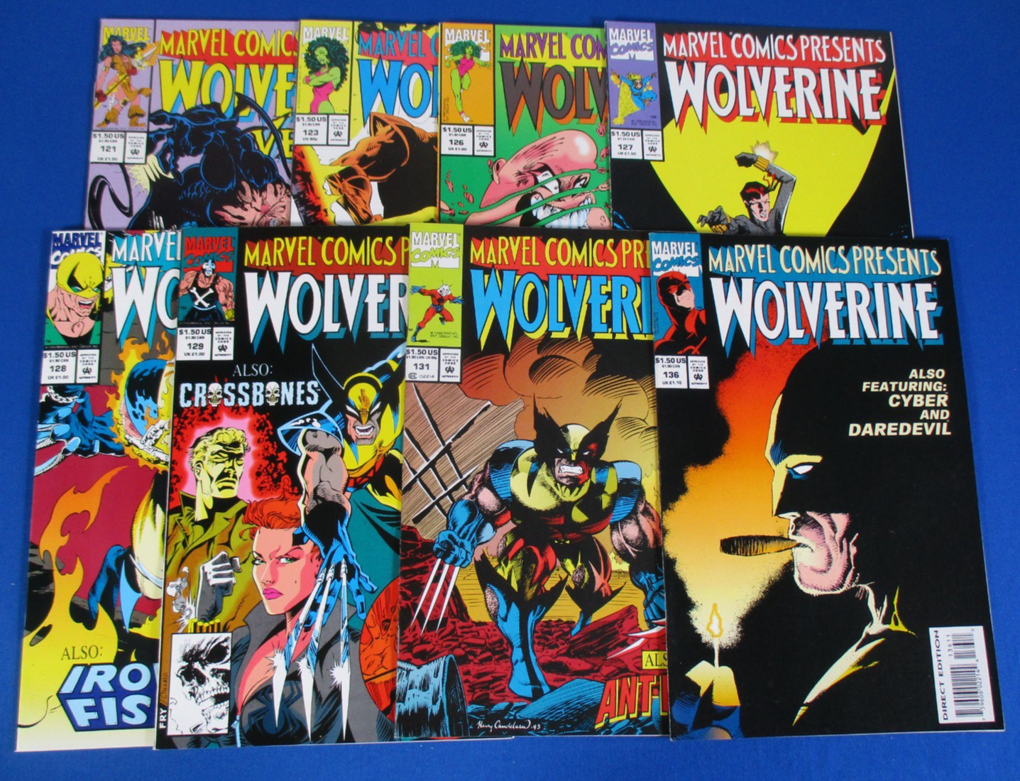 Marvel Comics Presents Wolverine #121 123 126 127 128 129 131 136 Lot Run VF/NM