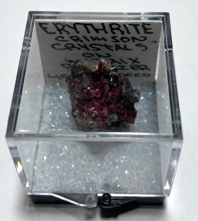 Erythrite crimson crystals on Matrix Thumbnail from Morocco