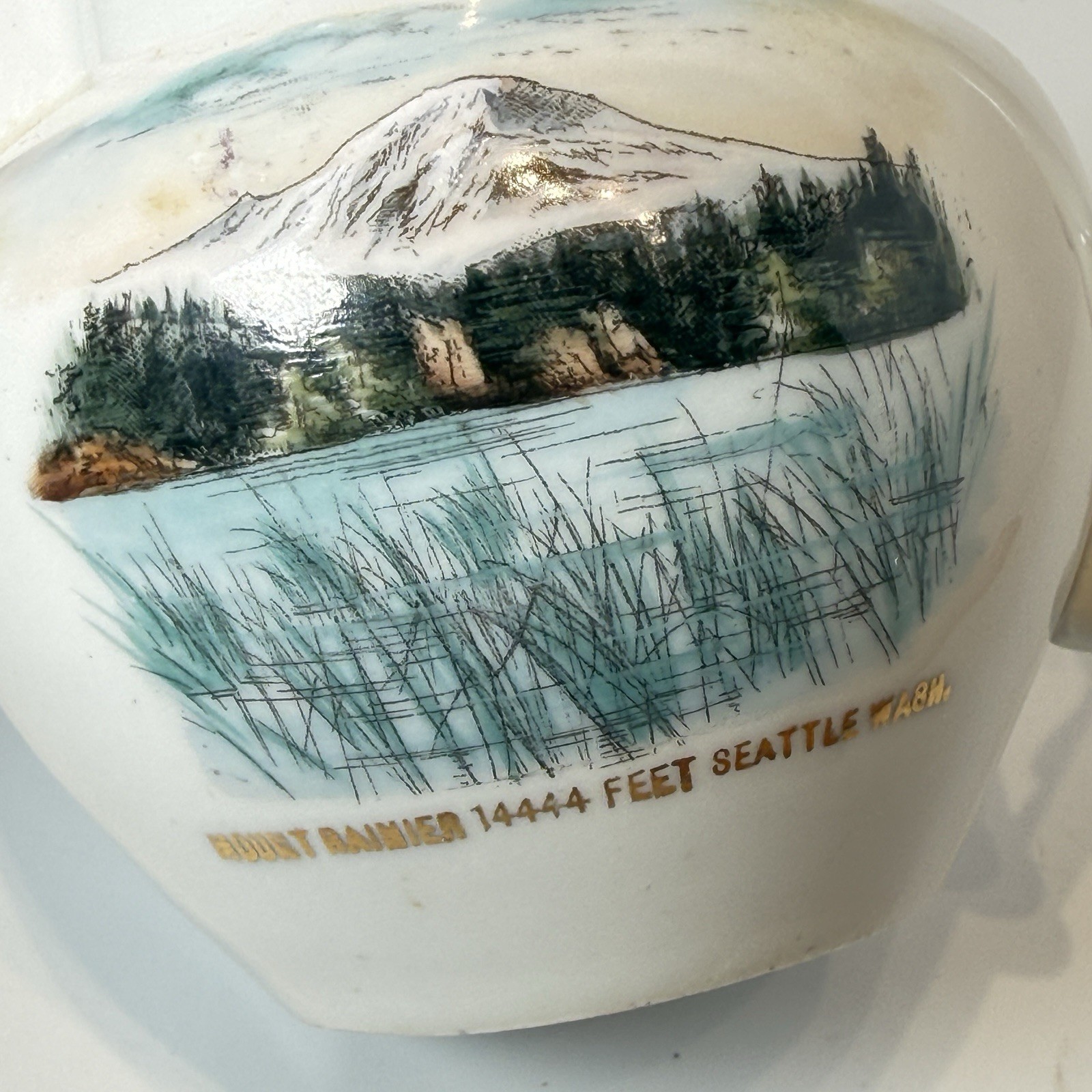 SEATTLE WA WASHINGTON Antique MT RAINER Souvenir PAINTED TRINKET CREAMER