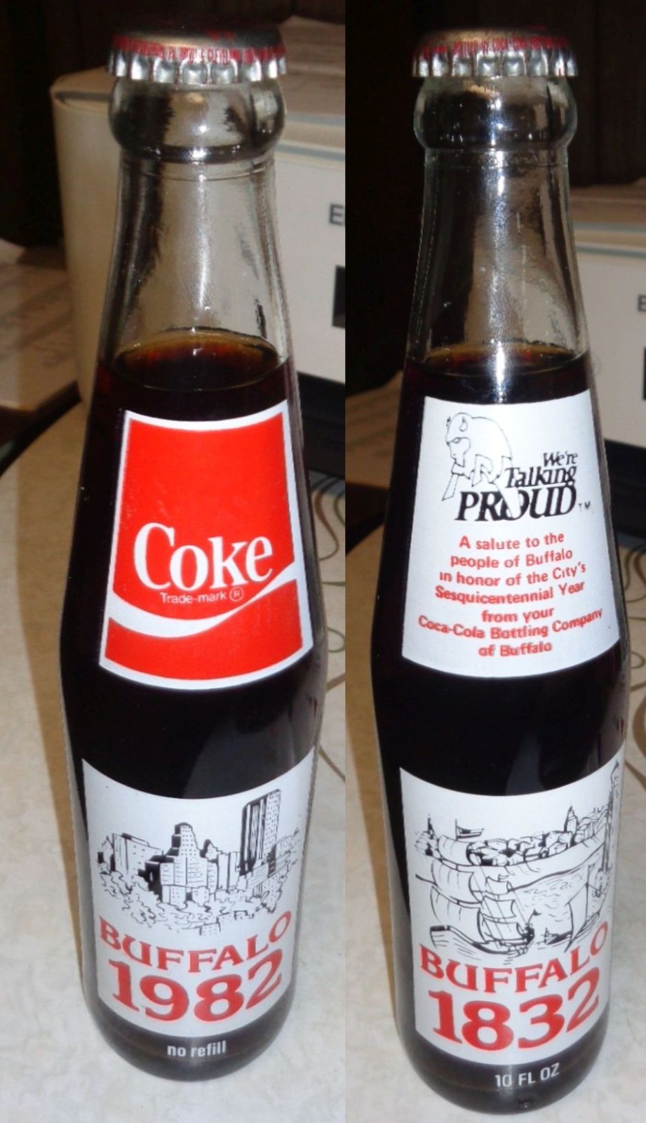 Coke Buffalo 1832-1982 Bottle Susquicentennial 10 fl oz Coca-Cola