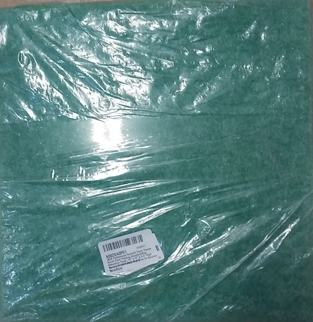 JBER Professional Acoustic Foam Panels, Sound Proof Padding-12 Pack,Color Green.