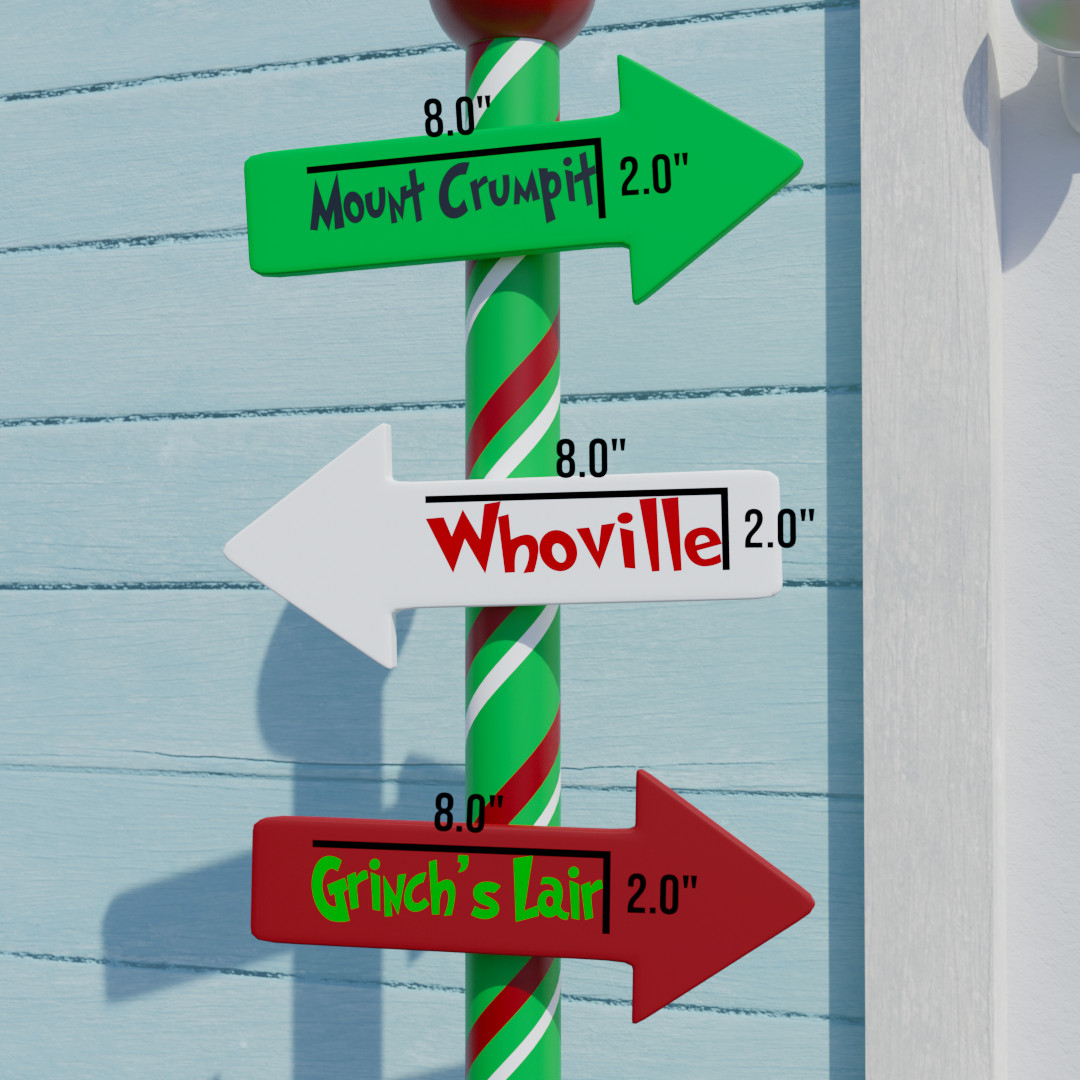 Sets of 3 Whoville vinyl decals for DIY signs, 8\