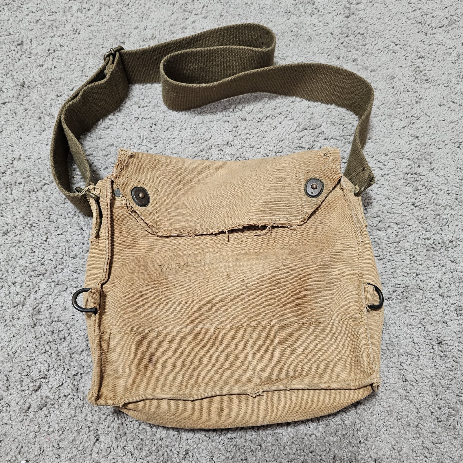 ORIGINAL WWI WW1 US ARMY M1917 SBR GAS MASK CARRY BAG
