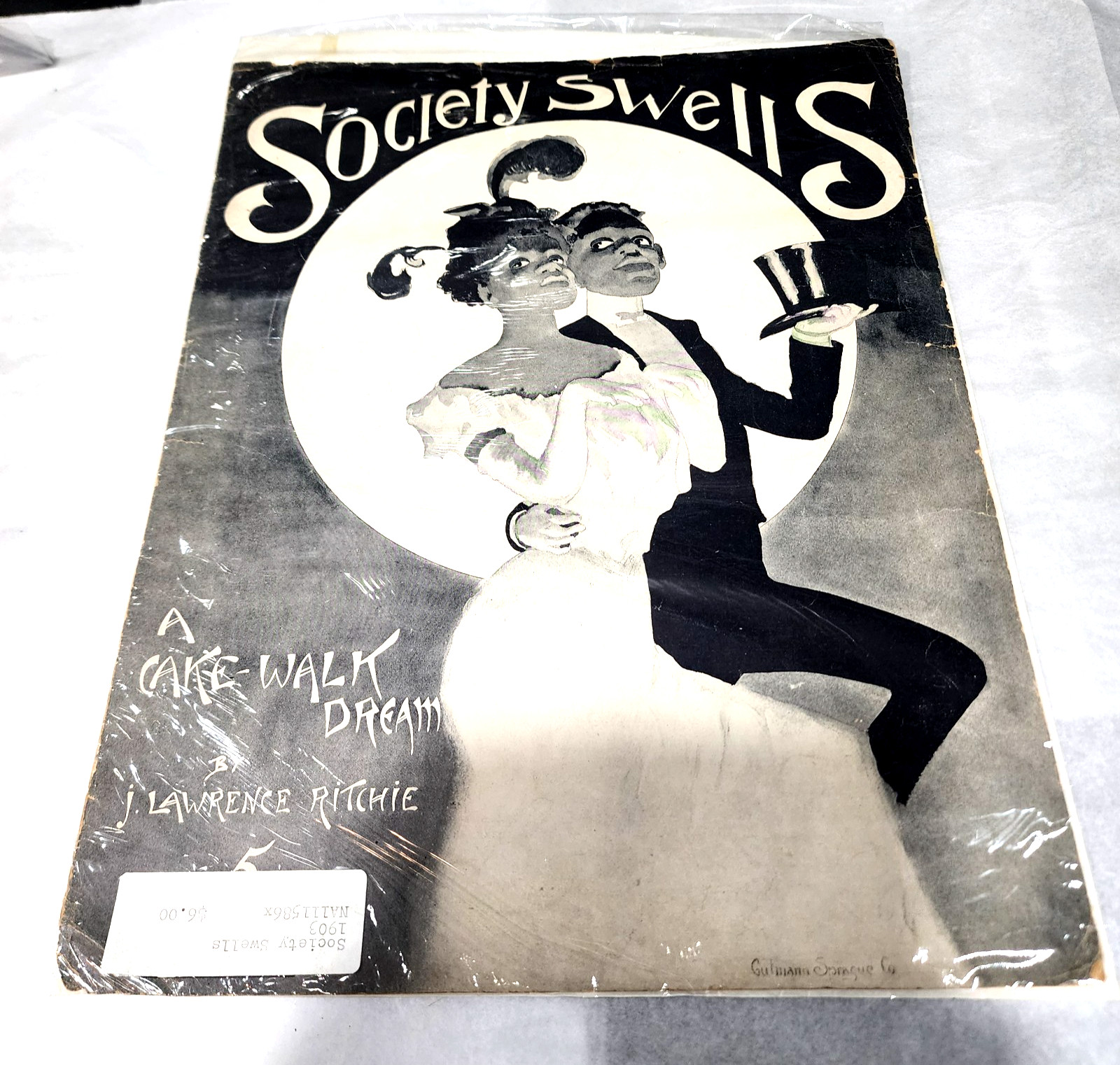 Vintage 1903 Society Swells A Cake Walk Dream Large Format Sheet Music Ritchie