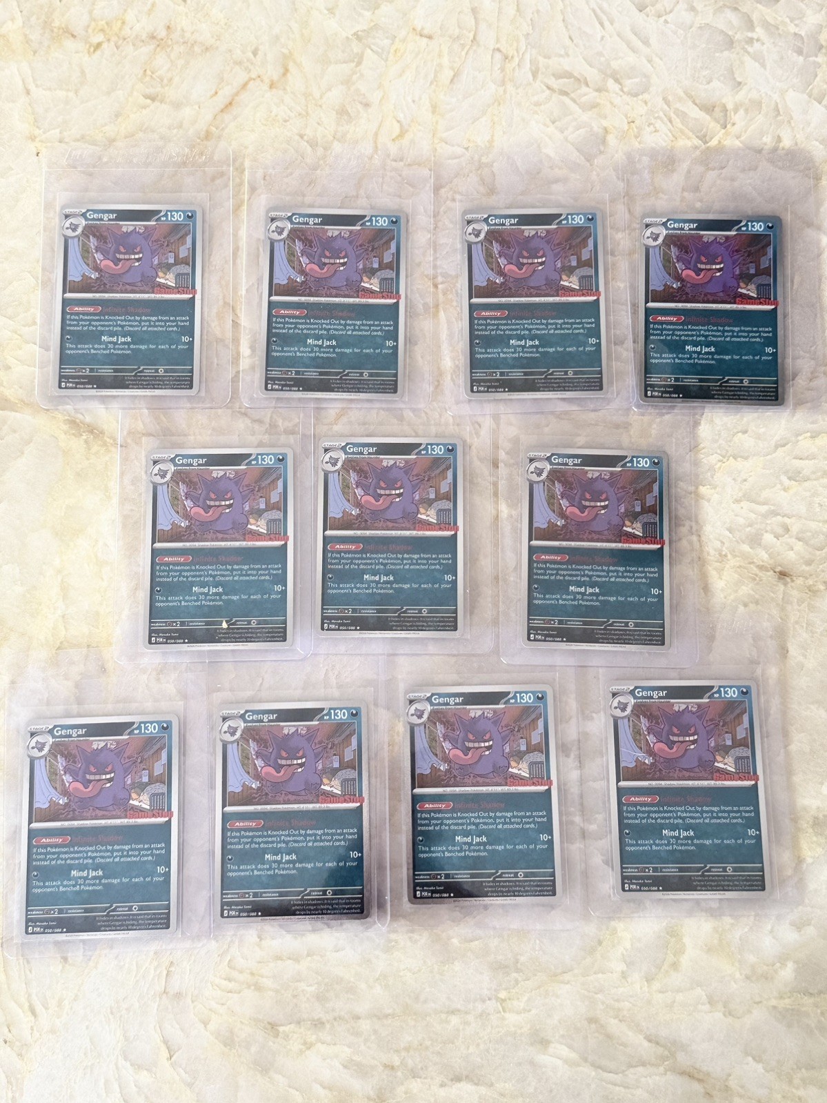 (11) Gengar GameStop Promo Stamp - 050/088 - Perfect Order - Lot of 11