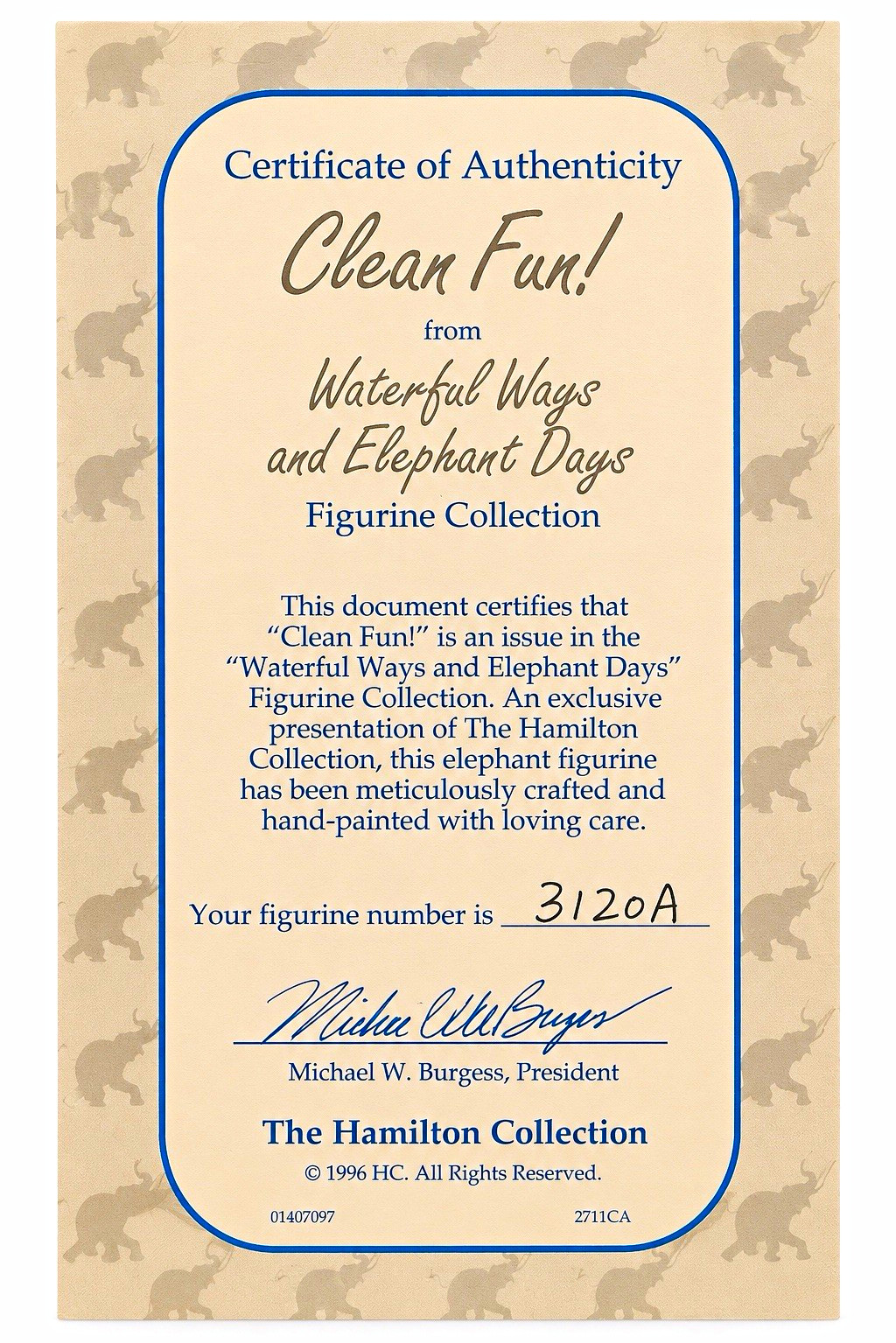 The Hamilton Collection Clean Fun Elephant Figurine Waterfall Ways