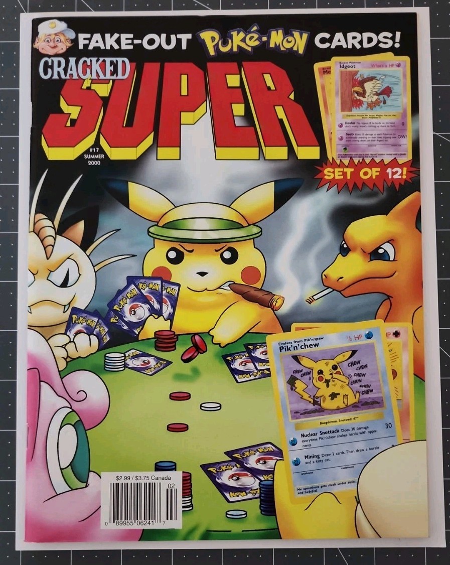 Cracked Super #17 Puke-Mon Pokemon Parody Cards Complete Uncut Insert NM Rare