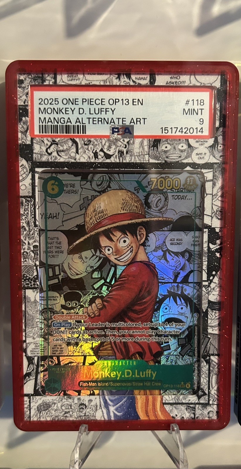 2025 One Piece Carrying On His Will Manga Monkey D. Luffy #OP13-118 PSA 9