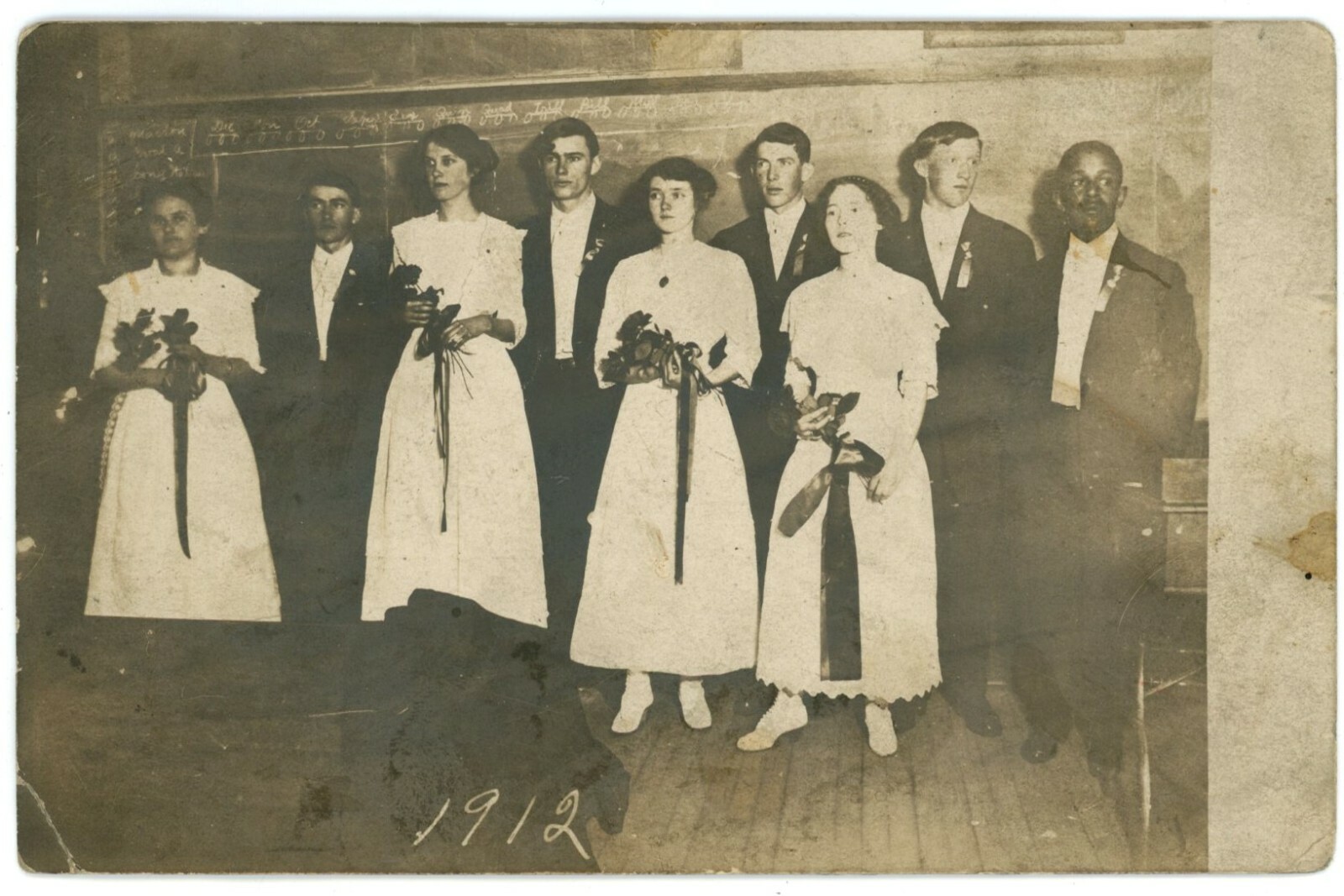 Cadiz OH 1912 School Graduation Group RPPC Real Photo Postcard African American