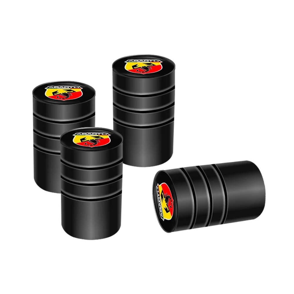 4Pcs 3D Metal Tire Valve Caps Car Tyre Air Stems Cover For Fiat Abarth 500 Type