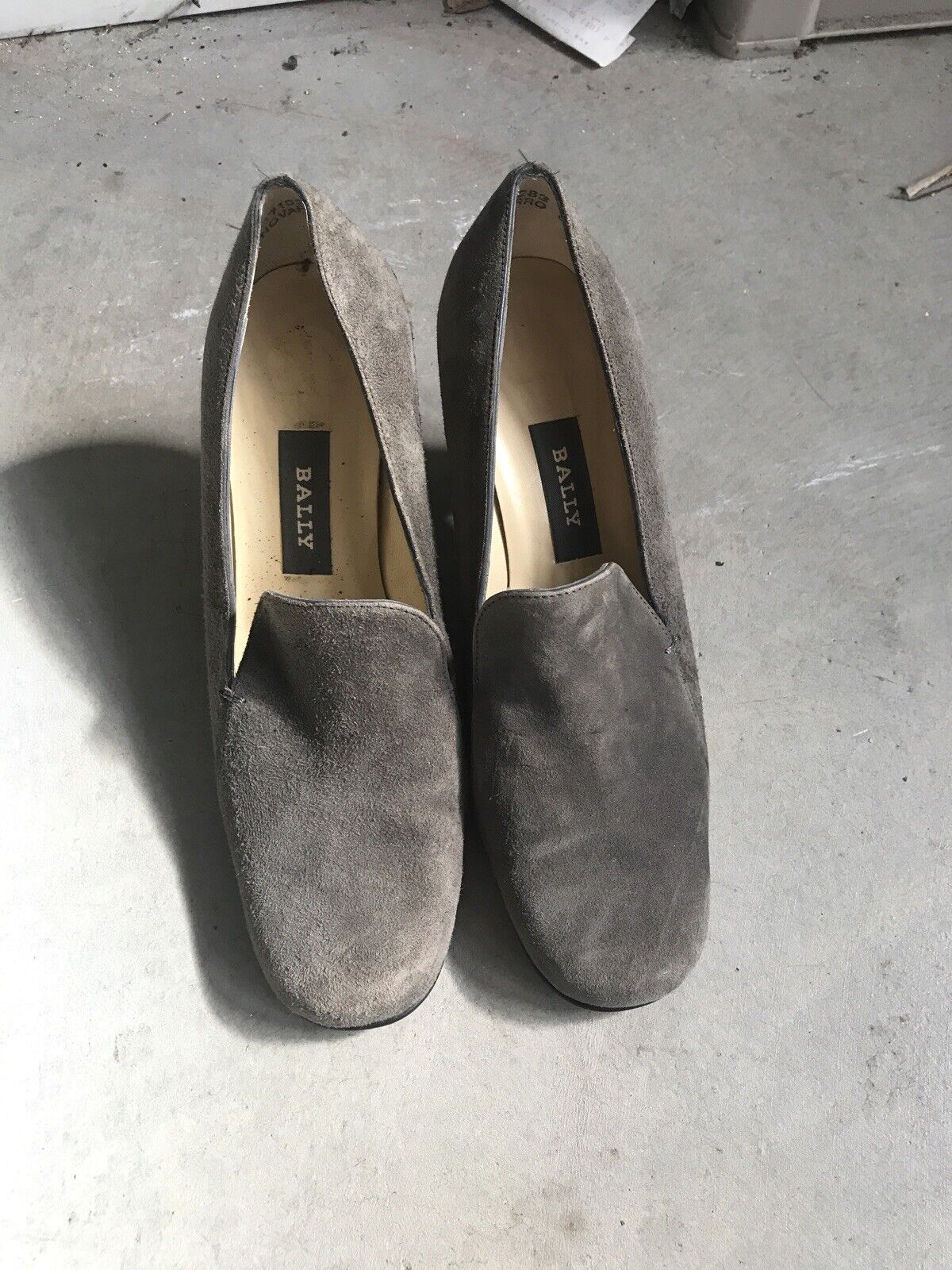 BALLY gray Suede Size 6 1/2 Made In England
