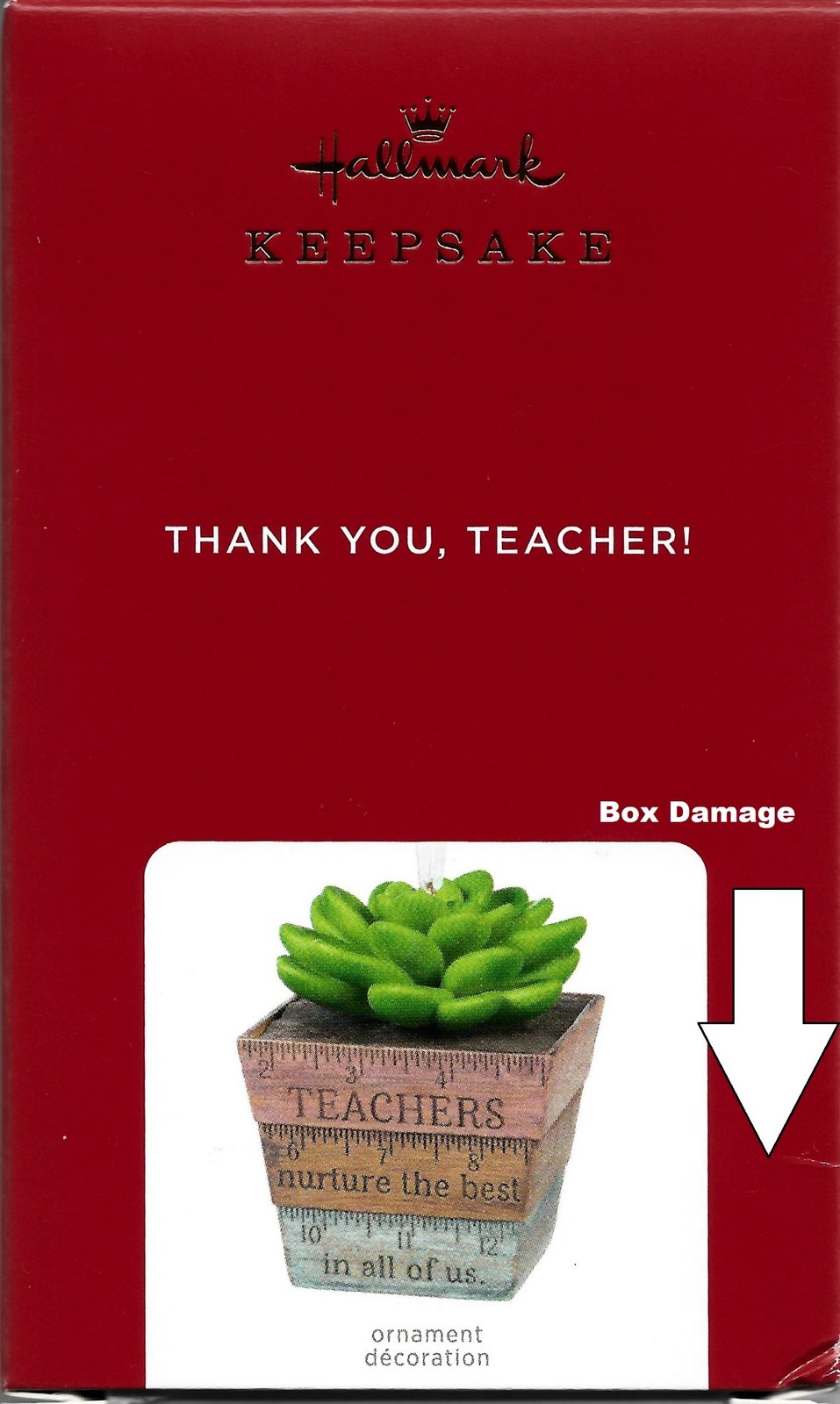THANK YOU, TEACHER 2021 HALLMARK KEEPSAKE CHRISTMAS ORNAMENT NEW (BD) -A