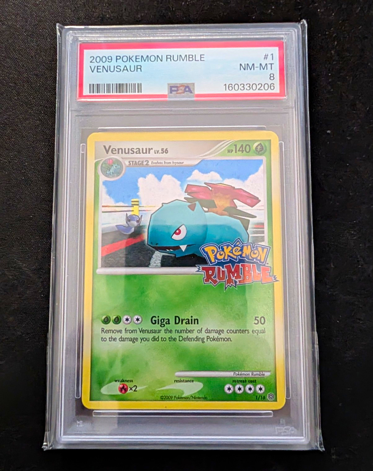 2009 Pokemon Rumble Venusaur 1/16 Holo PSA 8 NM-MT Rare Promo