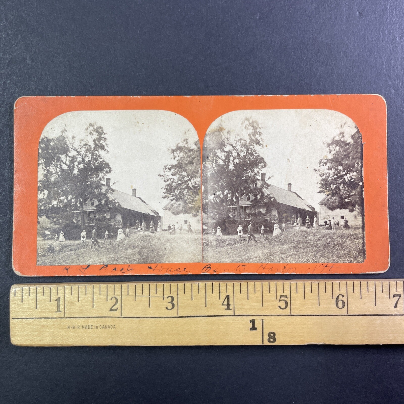 R. L. Coe\'s House Center Harbor NH Stereoview People 1860s New Hampshire