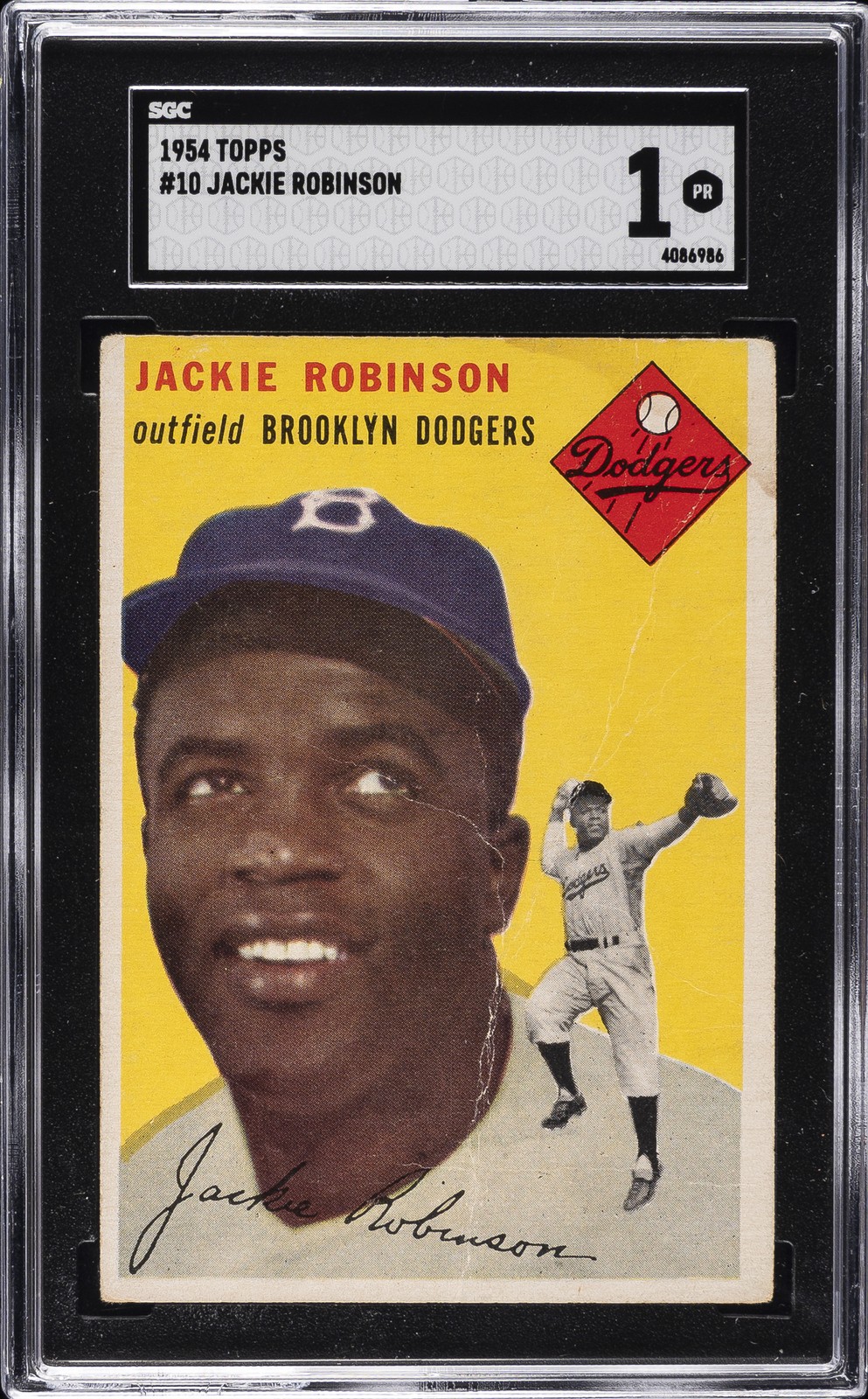 1954 TOPPS #10 JACKIE ROBINSON SGC 1