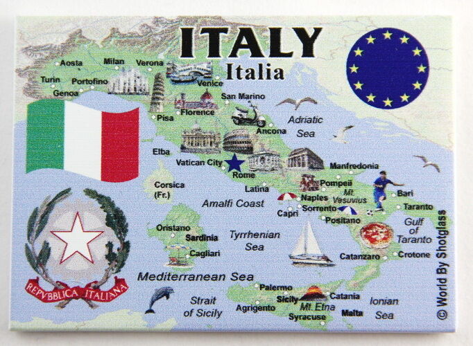 ITALY EU SERIES FRIDGE COLLECTOR\'S SOUVENIR MAGNET 2.5\