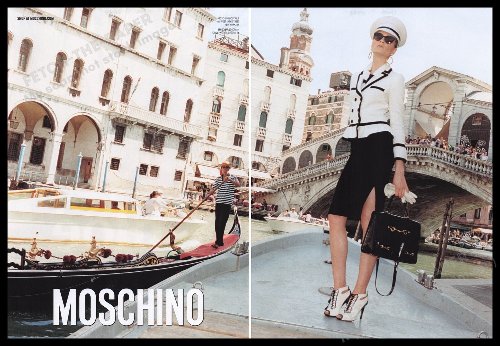 Moschino Fashion 2000s Print Advertisement (2 pages) 2011 Legs Venice Italy