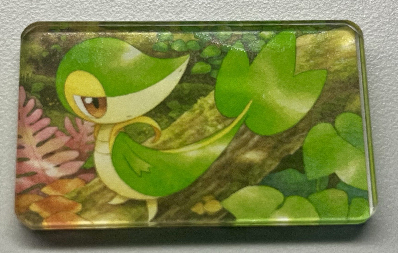 Pokemon Magnet Snivy Hand Made With Recycled Pokemon Card