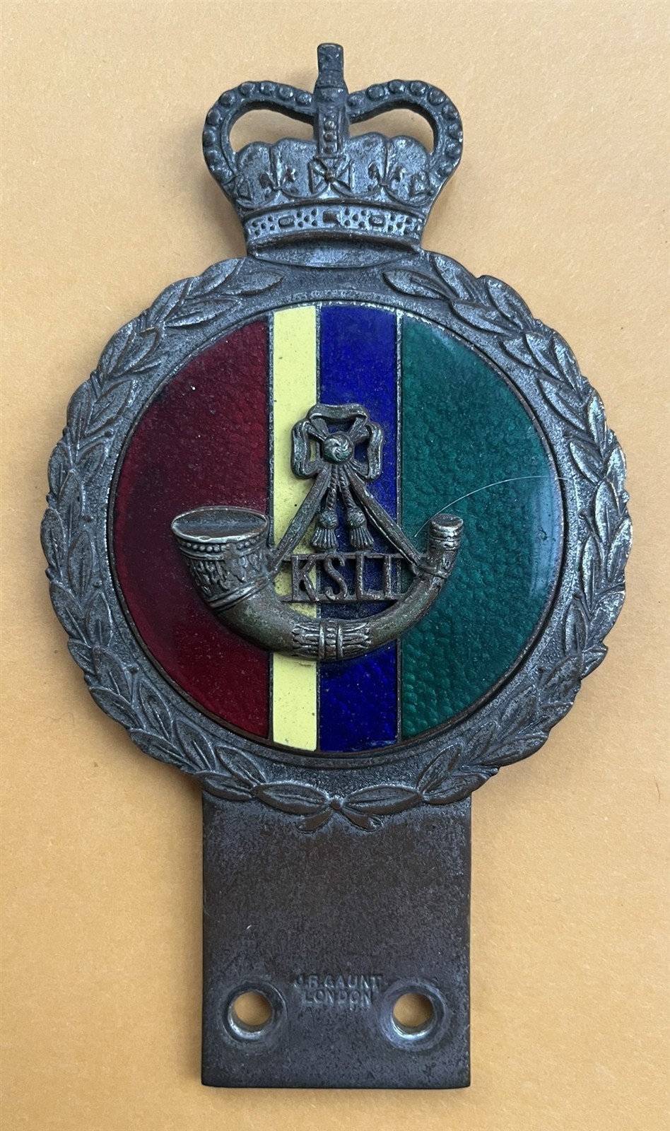 Badge automobile auto car club British King's Shropshire Light Infantry KSLI