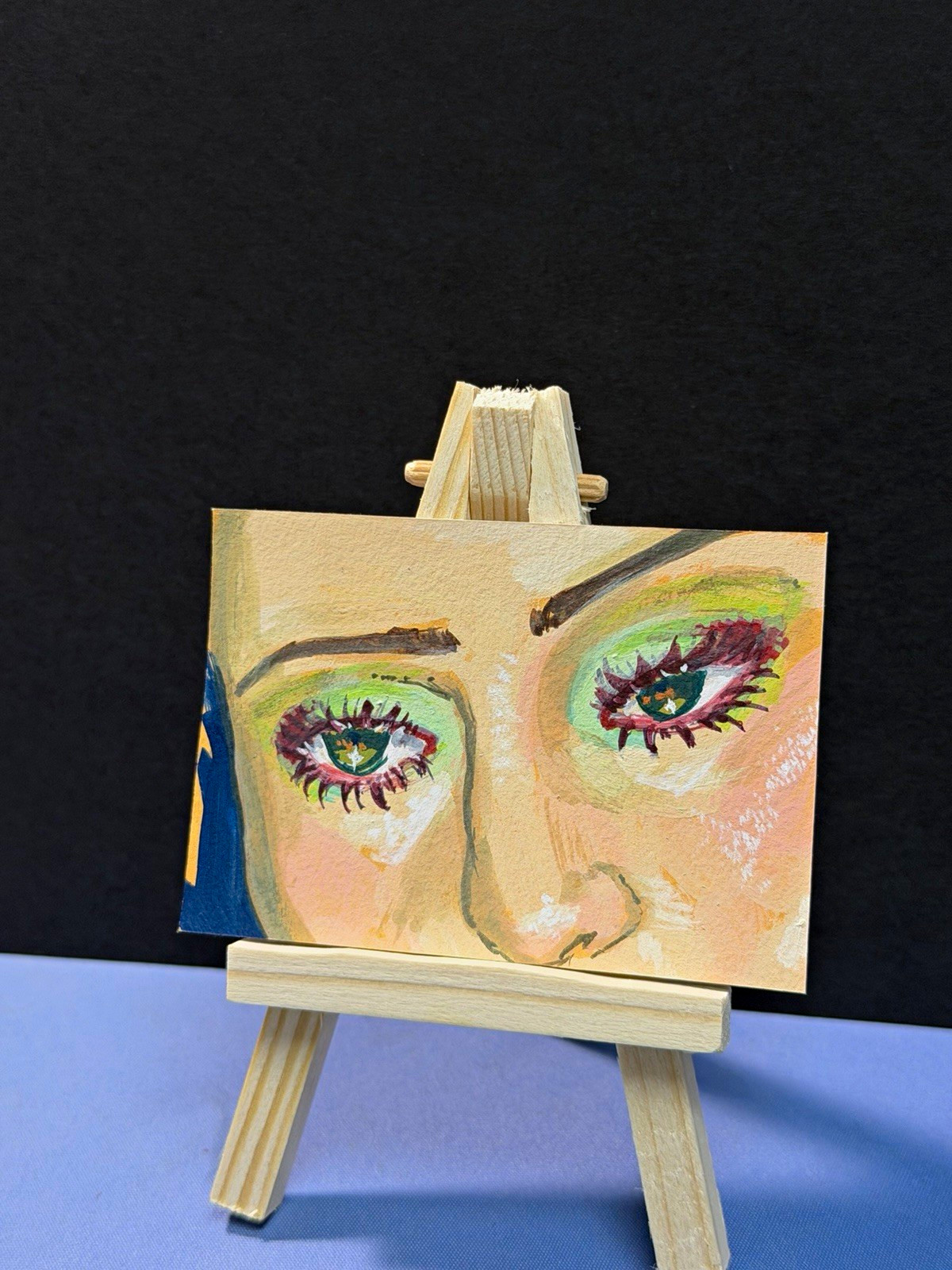 ACEO Original OOAK Modern Portrait Painting Makeup ACEO Original OOAK Modern Portrait Painting Makeup