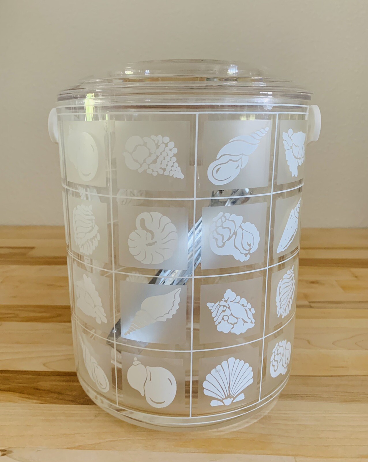 Vintage MCM Culver Clear Lucite Acrylic Insulated Ice Bucket Barware w/ Lid