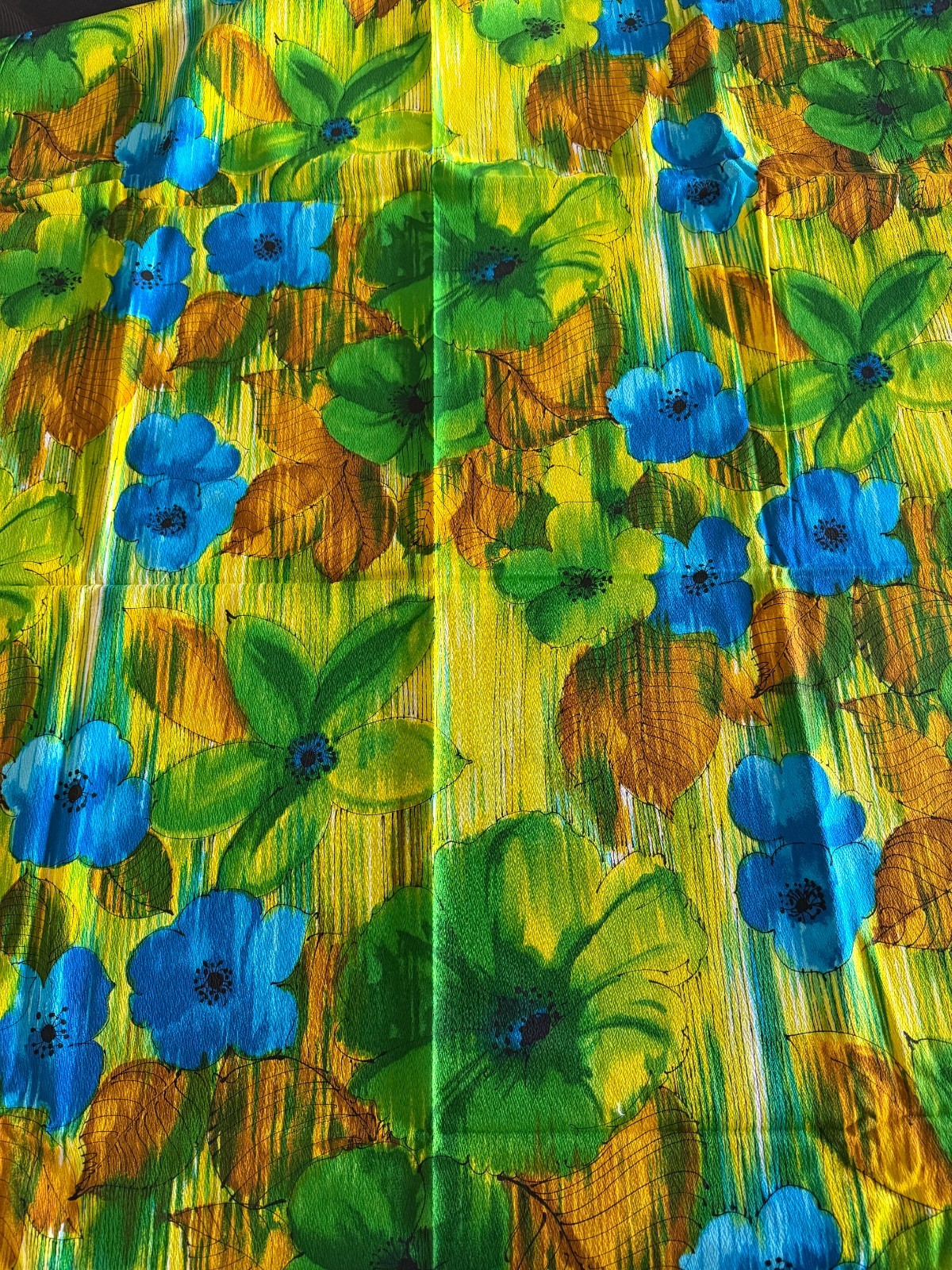 Vtg GVH Hawaiiprint Floral Cotton Barkcloth Fabric 1.5 Yards Sample Cut