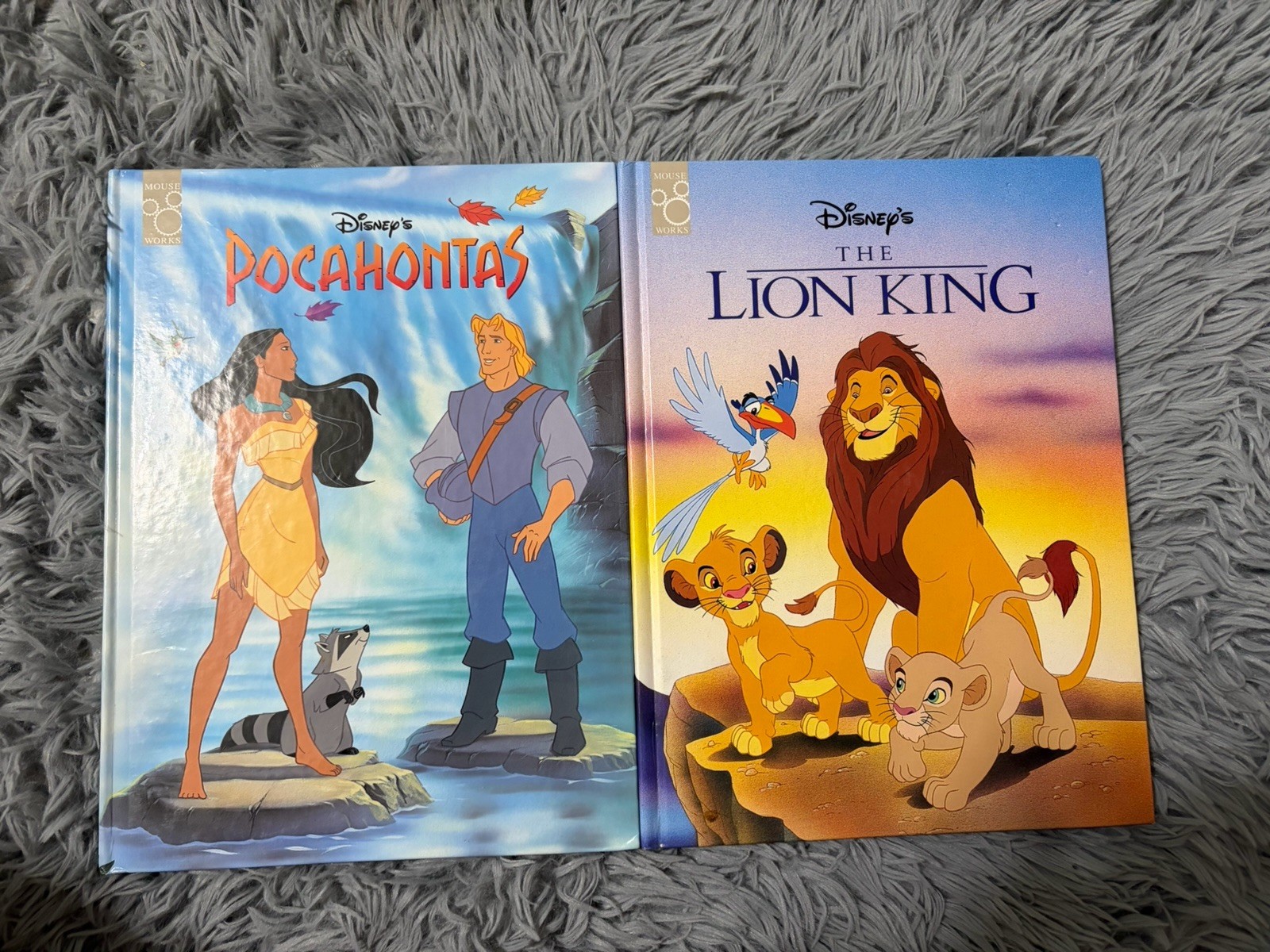 Vintage 1995 Disney’s Pocahontas & Lion King Hardcover Oversized Book 