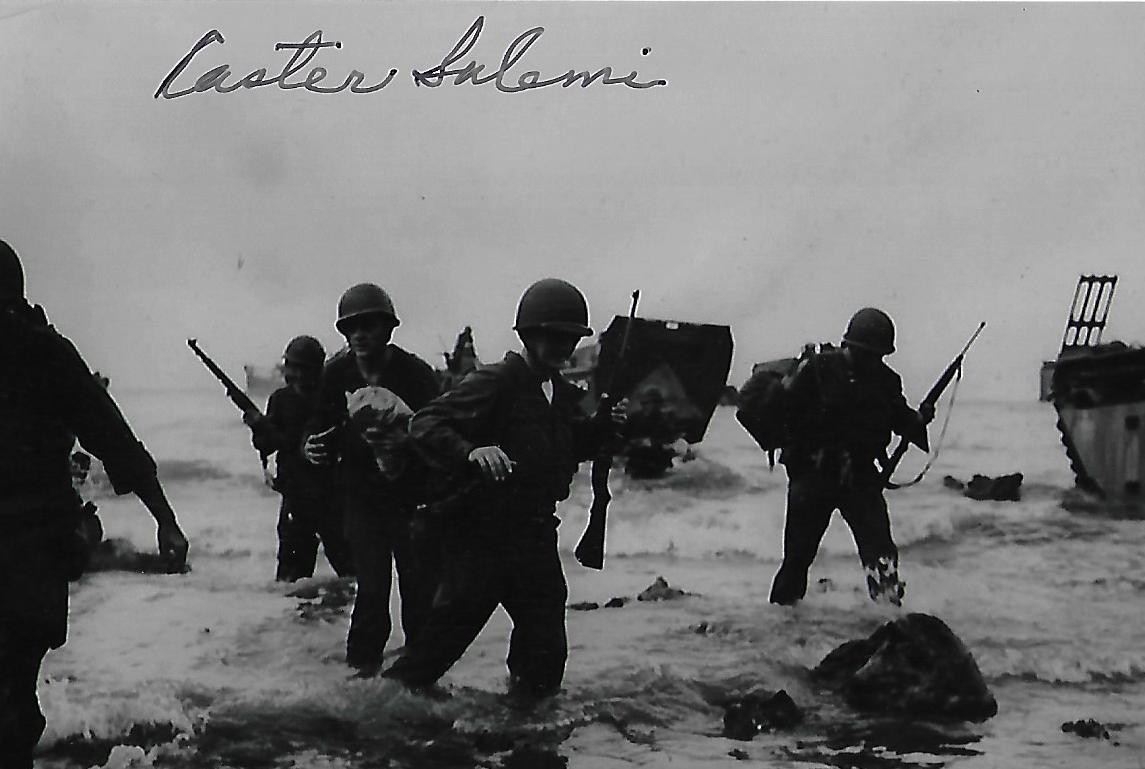 Caster Salemi autographed 4x6 photo WW II New Guinea Pacific Theater Rare LOOK