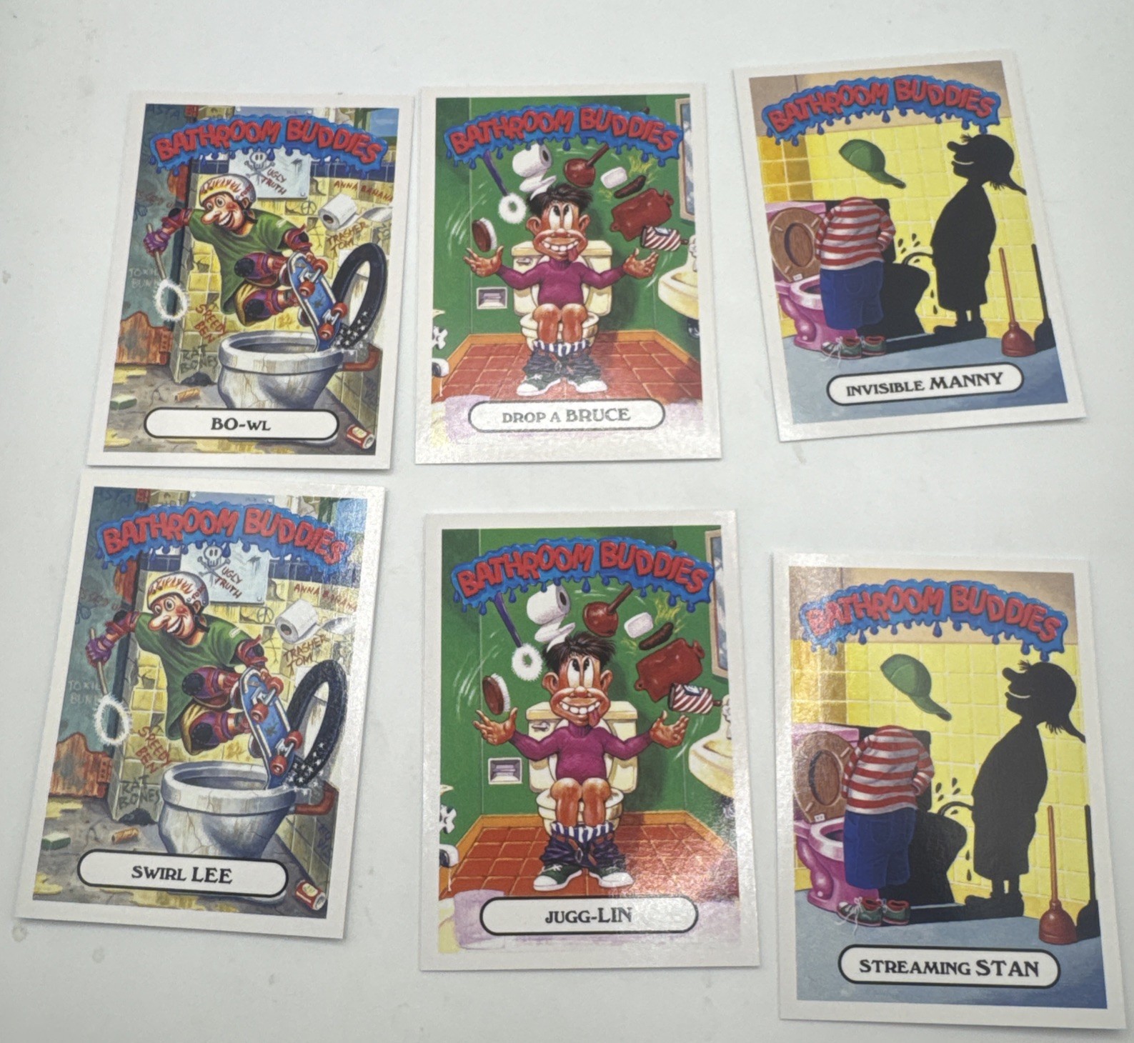 2018 GARBAGE PAIL KIDS BATHROOM BUDDIES SET   WE HATE THE 80's GPK SET of 6