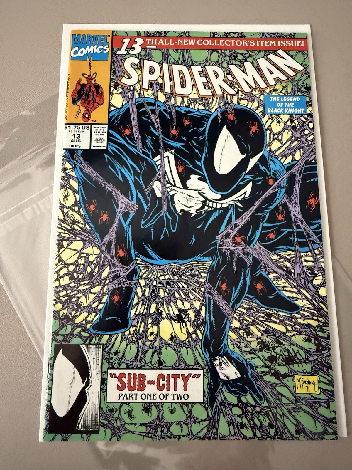 Spider-Man 13. 1990. Black Suit Todd McFarlane Cover Key. 9.4 NM