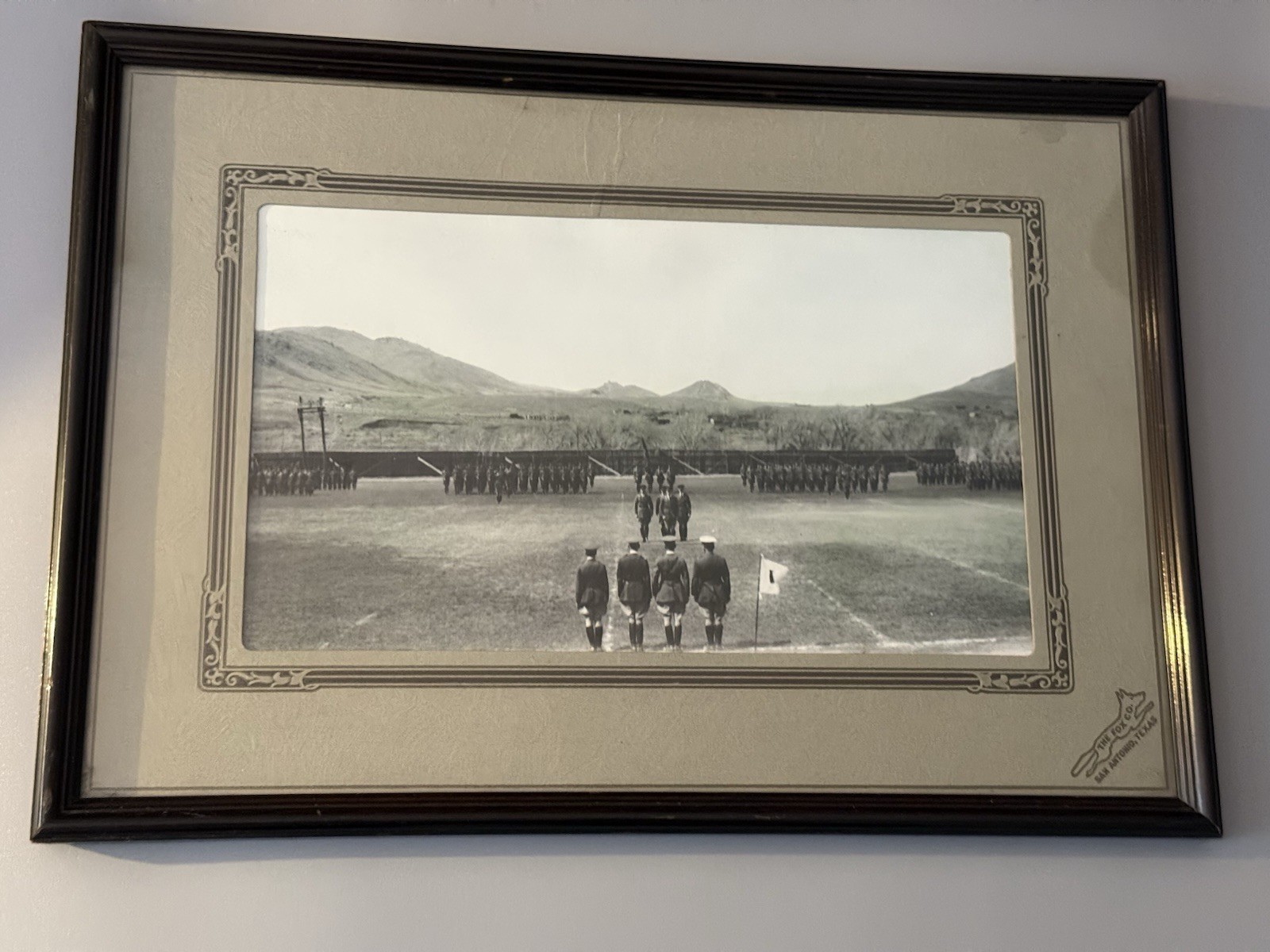 World War I WWI Military Photograph US Army Soldiers Formation Framed