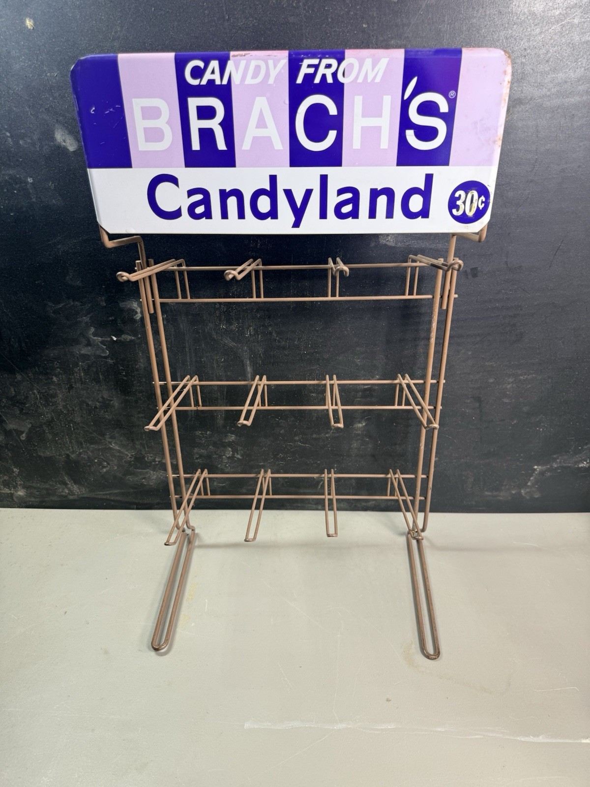 Vintage Brach’s Candyland 30¢ Candy Store Display Rack Advertising Sign