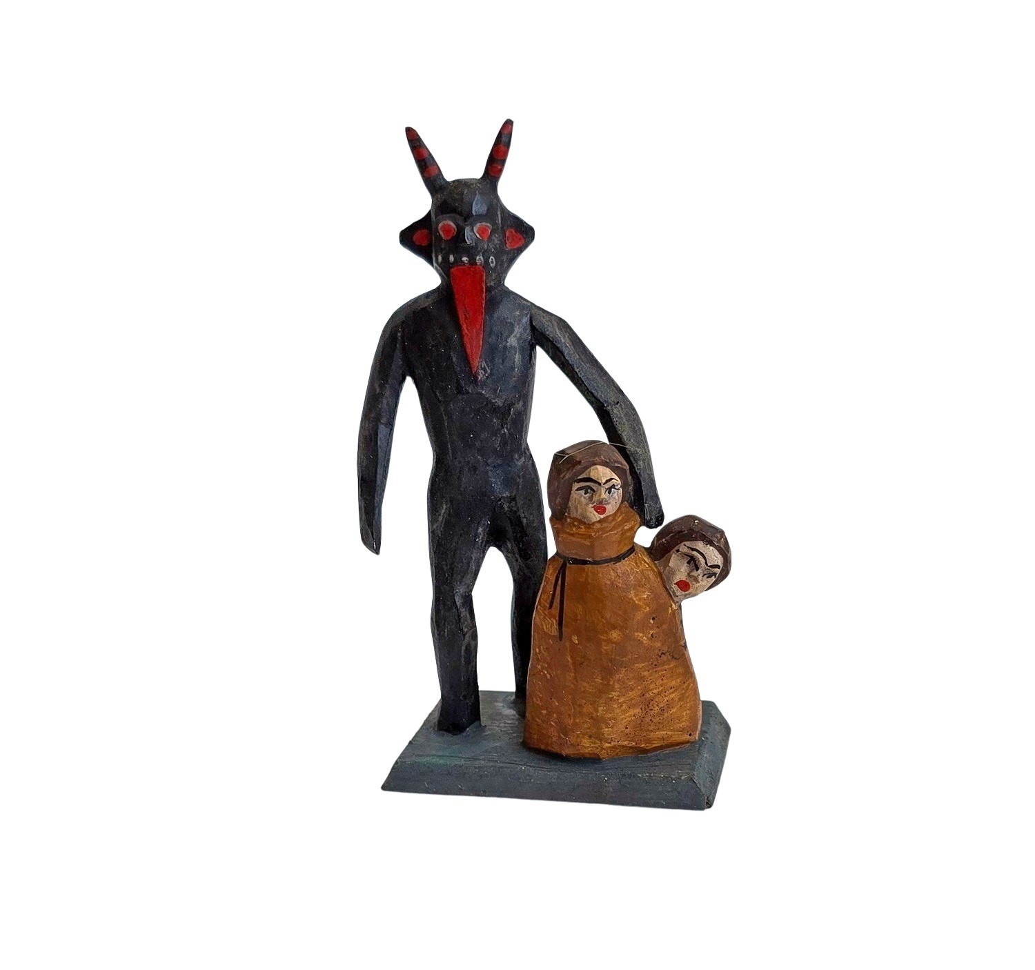 Grulich Krampus Devil Nativity Figur, Hand-Carved Wood, 7 cm (# 19121)