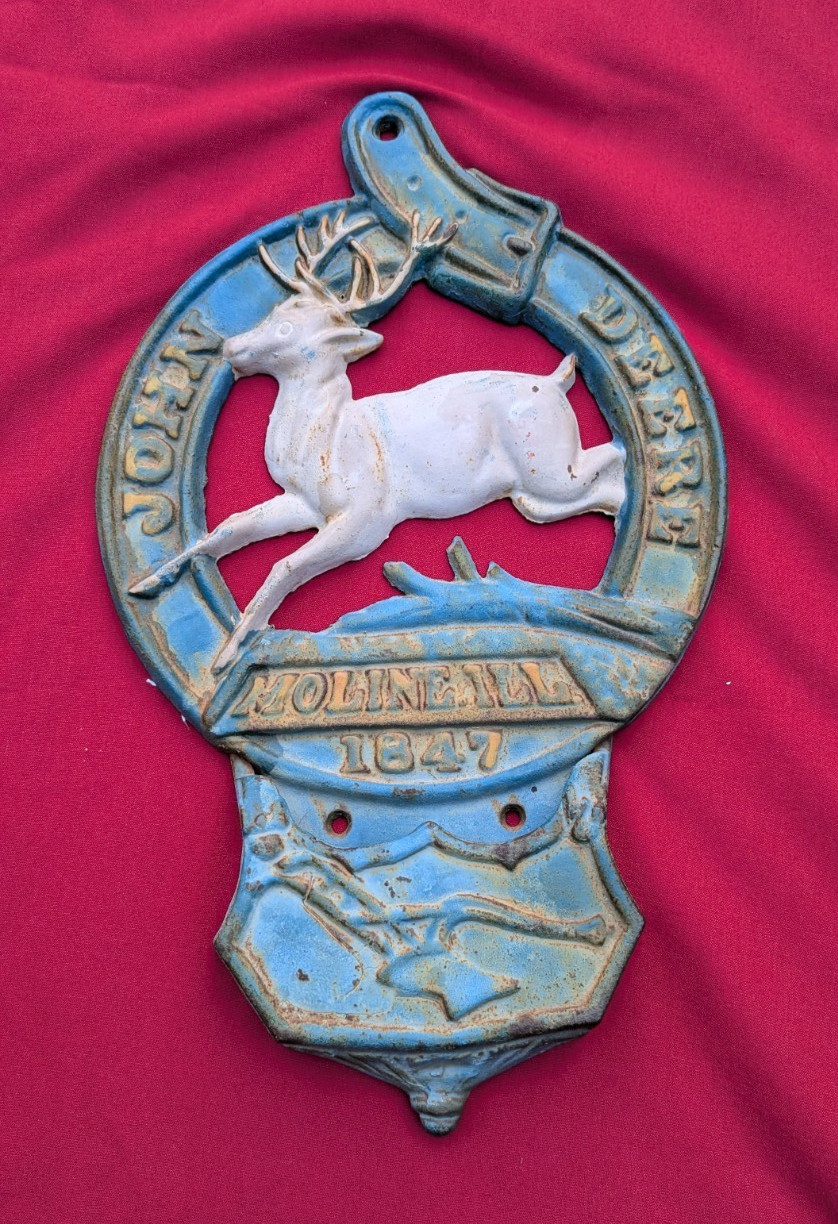 Vintage  John Deere Cast Iron Wall Plaque Letter Mail  Holder Sign 10.5\