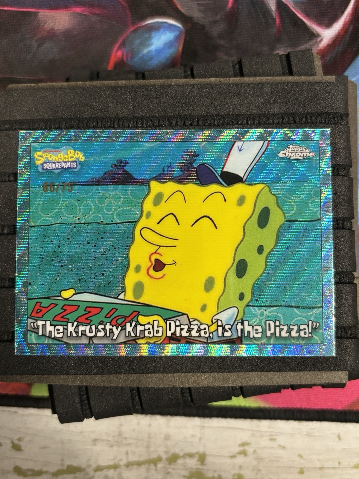Topps 2025 Chrome SpongeBob #73 The Krusty Krab Pizza, is the Pizza 66/75