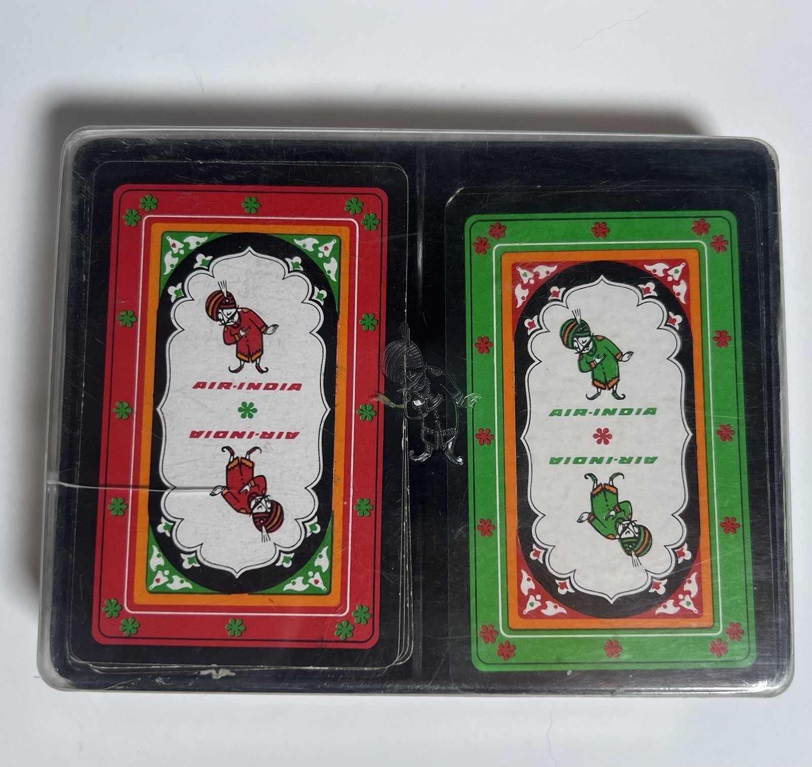 Vintage Air India Playing Cards Double Deck Set Maharaja Airline Collectible 