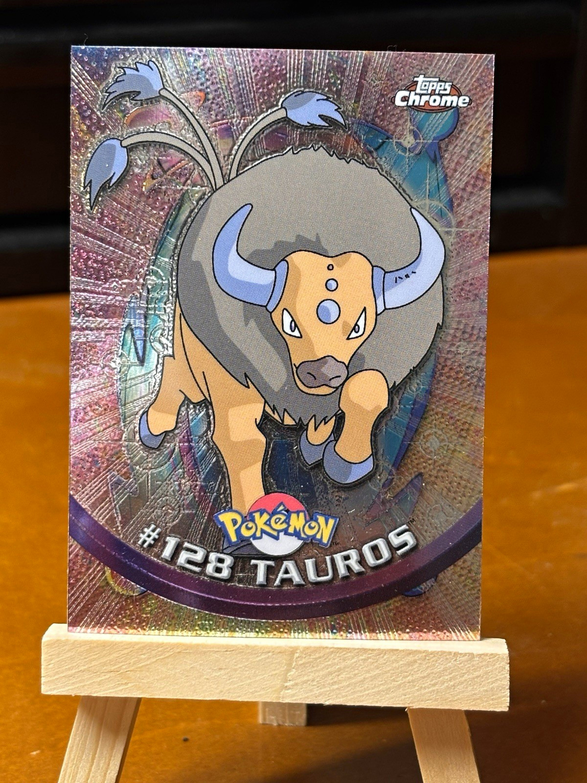 Topps 1999 Topps Chrome Pokémon Tauros #128 Hologram Non-Sport Card English